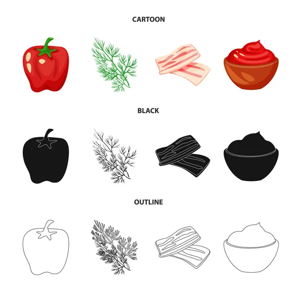 Vector design of taste and product icon. Set of taste and cooking vector icon for stock. — Stock Vector