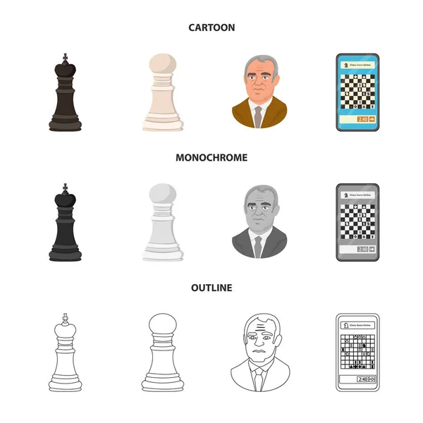 Vektor design av schackmatt och tunn logotyp. Samling av schackmatt och målet lager vektorillustration. — Stock vektor