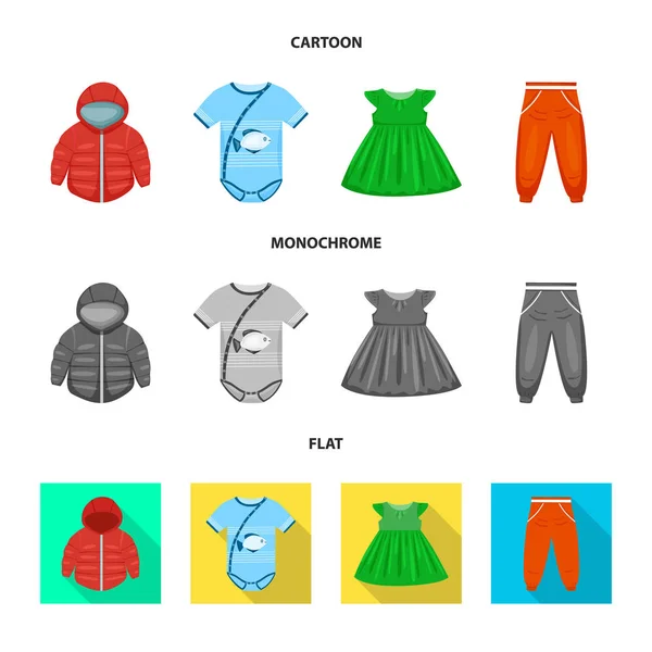 Vektor-Design von Mode und Bekleidungssymbol. Kollektion von Mode und Baumwollvektorsymbol für Lager. — Stockvektor