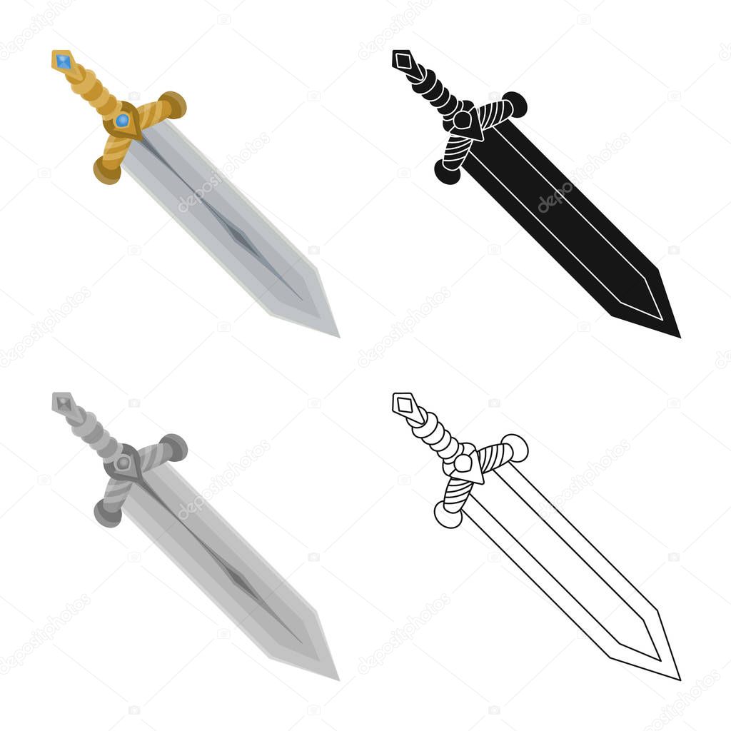 Vector design of game  and armor  icon. Collection of game  and blade  stock symbol for web.