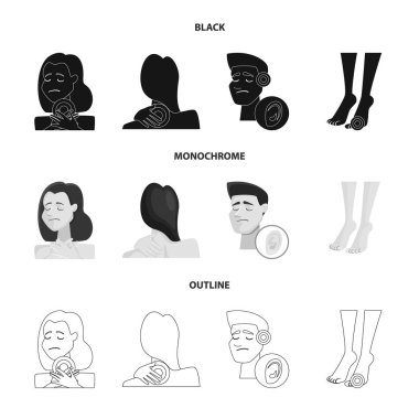 Hastane ve işleme simge vektör Illustration. Hisse senedi için hastane ve yardım vektör simge topluluğu.