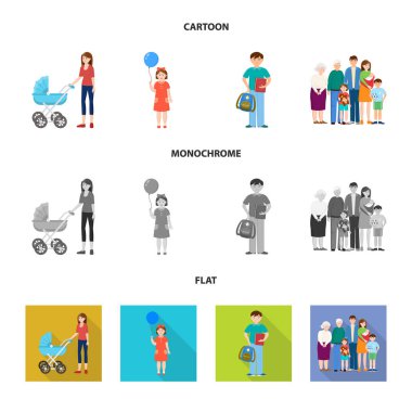 Karakter ve avatar logo vektör tasarımı. Karakter ve portre hisse senedi simgesi için web topluluğu.