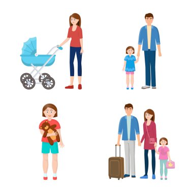 Aile ve insanlar logo vektör tasarımı. Aile ve avatar hisse senedi vektör çizim topluluğu.