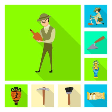 Vektör tasarımı bir hikaye ve öğeleri işaret. Hikaye ve öznitelikleri koleksiyonu vektör hisse senedi simgesi.