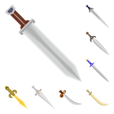 Kılıç ve hançer simge vektör Illustration. Kılıç ve silah hisse senedi simgesi için web topluluğu.