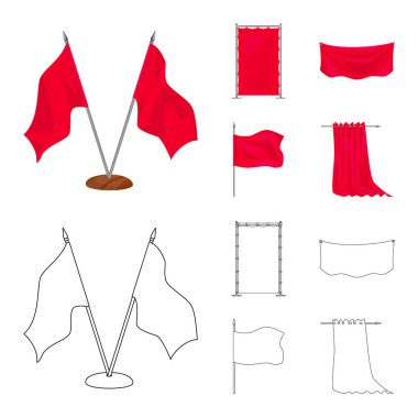 Doku ve sunum logo yalıtılmış nesne. Doku ve medya hisse senedi vektör çizim seti.