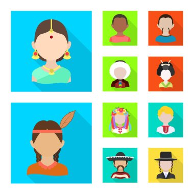 Ulus ve yarış simge vektör Illustration. Ulus ve Kullanıcı hisse senedi vektör çizim topluluğu.