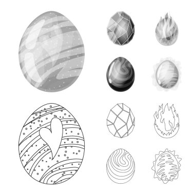 Hayvan ve tarih öncesi simgesi yalıtılmış nesne. Hayvan ve sevimli hazır vektör çizim seti.