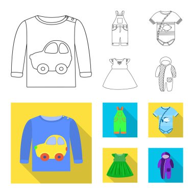 Moda ve giysi simgesi yalıtılmış nesne. Web için moda ve pamuk hisse senedi simgesi kümesi.