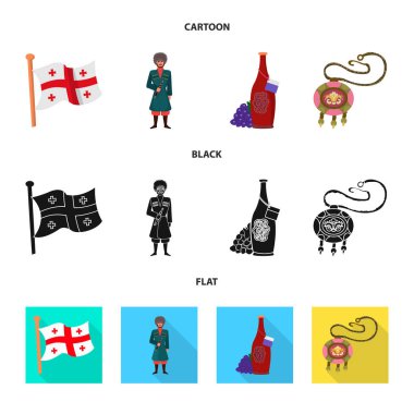 Yalıtılmış nesne kültür ve gezi işareti. Kültür ve özgünlük hisse senedi vektör çizim seti.