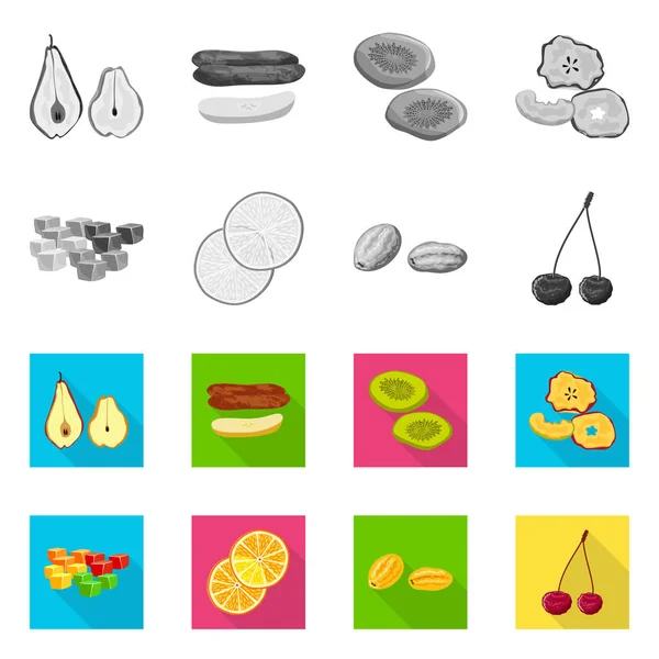 Design vettoriale del cibo e logo grezzo. Serie di illustrazioni vettoriali su cibo e natura . — Vettoriale Stock