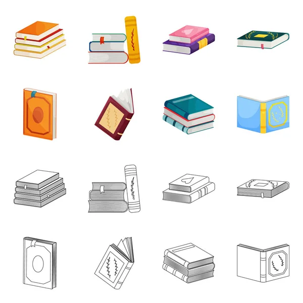 Векторная иллюстрация обучения и логотипа обложки. Коллекция учебного и книжного магазина символа для интернета . — стоковый вектор
