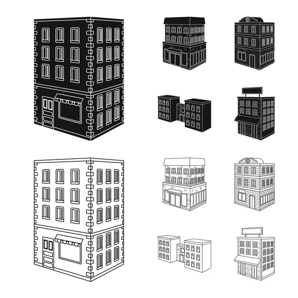 Építése és az épület logó vektoros illusztráció. Építőipar és ingatlan vektor ikon készletek gyűjteménye. — Stock Vector