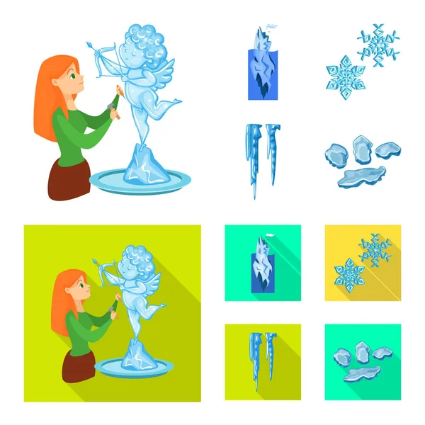 Diseño vectorial de textura e icono congelado. Conjunto de textura e icono de vector transparente para stock . — Vector de stock