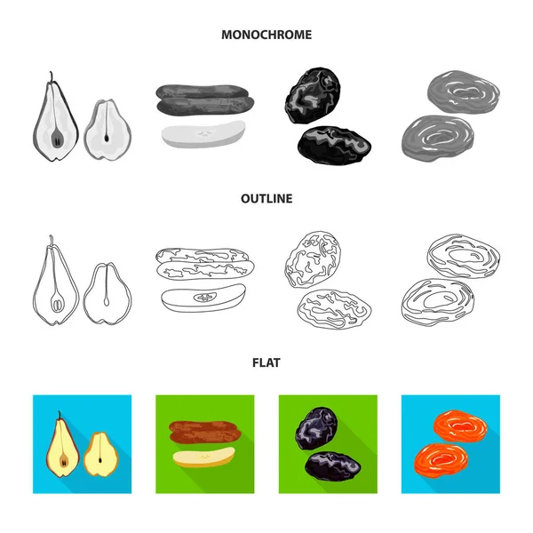 Diseño vectorial de alimentos y signos crudos. Colección de alimentos y naturaleza vector de stock ilustración . — Archivo Imágenes Vectoriales