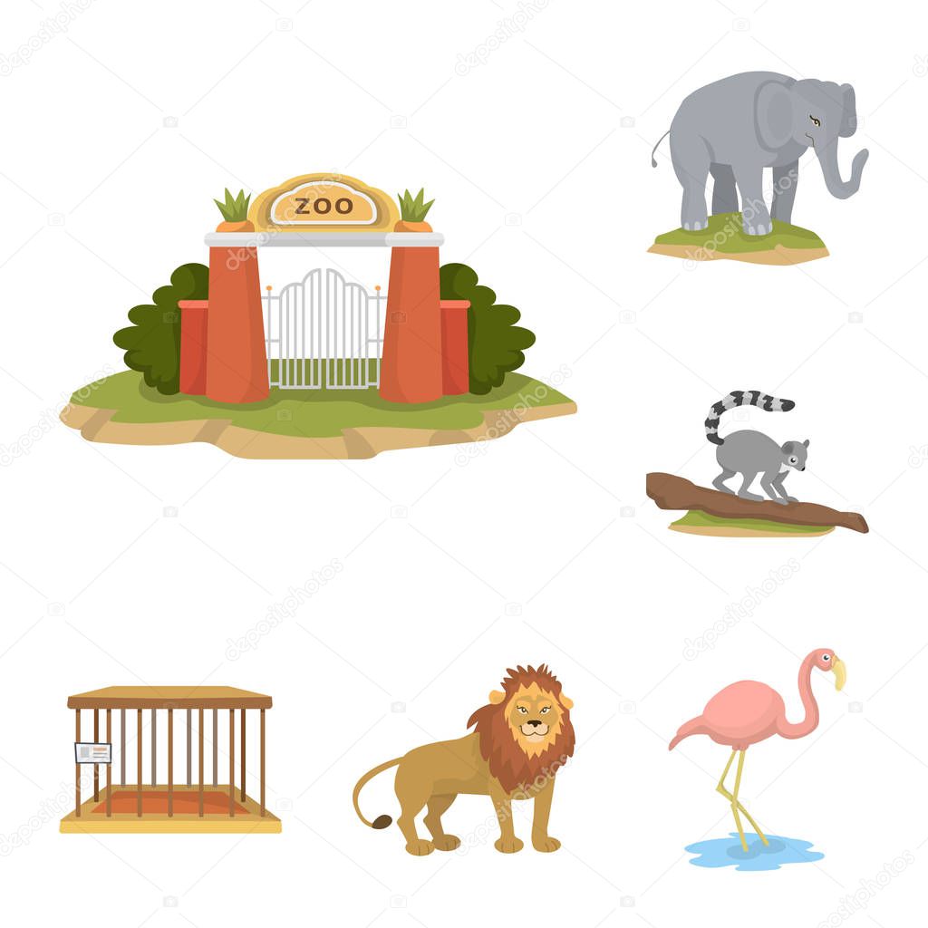 Vector illustration of zoo  and park icon. Set of zoo  and animal vector icon for stock.
