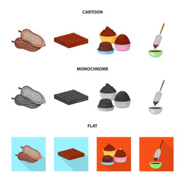 Gıda ve nefis simge vektör tasarımı. Gıda ve hisse senedi için kahverengi vektör simge kümesi.