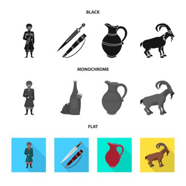 Kültür ve gezi simge vektör tasarımı. Hisse senedi için kültür ve özgünlük vektör simge kümesi.