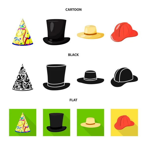 Векторный дизайн одежды и логотипа шапки. Комплект одежды и векторной иконки берета на складе . — стоковый вектор