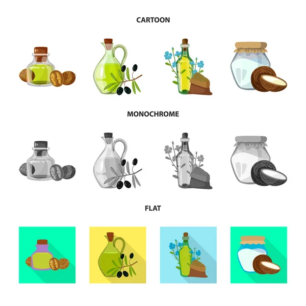 Illustrazione vettoriale del segno sano e vegetale. Raccolta di icone vettoriali sane e agricole per lo stock . — Vettoriale Stock