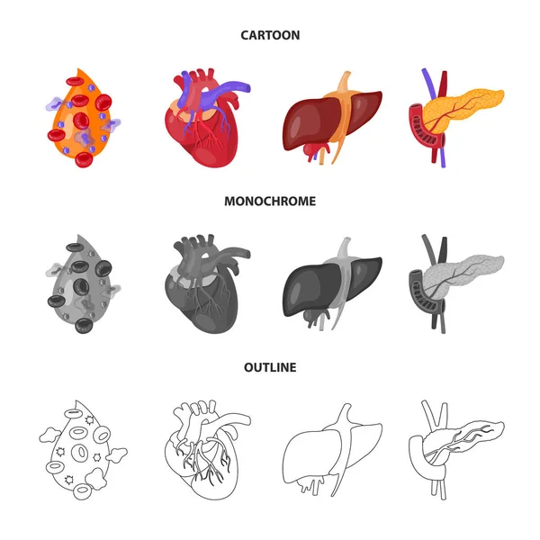 Illustrazione vettoriale di biologia e logo scientifico. Set di simboli di biologia e stock di laboratorio per il web . — Vettoriale Stock