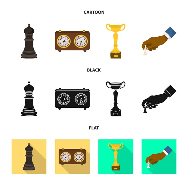 Vector ontwerp van schaakmat en dunne logo. Collectie van schaakmat en doel vector pictogram voor voorraad. — Stockvector