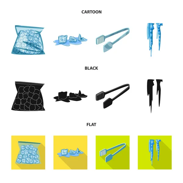 Geïsoleerde object van textuur en bevroren pictogram. Collectie van textuur en transparante voorraad vectorillustratie. — Stockvector