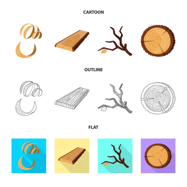Векторна ілюстрація дерева та сирого знака. Колекція дерева і будівельних векторів значок для запасів . — стоковий вектор