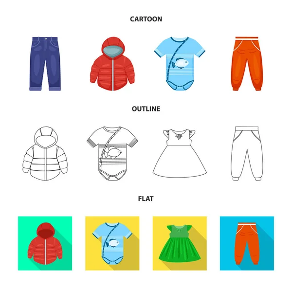 Illustration vectorielle du logo mode et vêtement. Ensemble de mode et de coton stock symbole pour la toile . — Image vectorielle