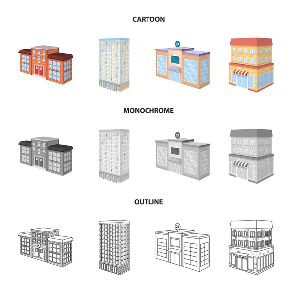 Illustration vectorielle de la construction et du bâtiment. Ensemble de construction et d'illustration vectorielle de stock immobilier . — Image vectorielle