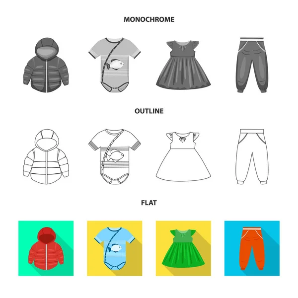 Vektor-Design von Mode und Bekleidungszeichen. Kollektion von Mode und Baumwollstock Symbol für Web. — Stockvektor