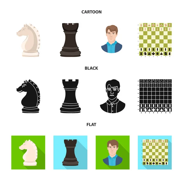 Vector design a sakk-matt és vékony szimbólum. Sakk-matt és cél vektor ikon készlet készlet. — Stock Vector
