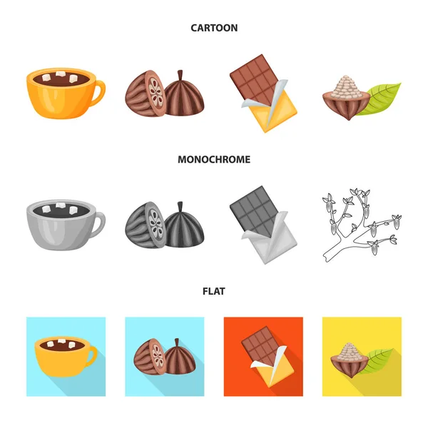 Diseño vectorial de comida y símbolo delicioso. Conjunto de alimentos y marrón vector de stock ilustración . — Vector de stock