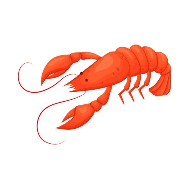 Istakoz ve kırmızı sembol yalıtılmış nesne. Istakoz ve web için taze hisse senedi simgesi.