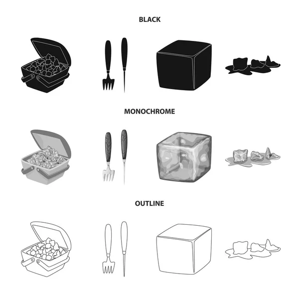 Ilustración vectorial de textura y símbolo congelado. Conjunto de textura e ilustración de vector de stock transparente . — Vector de stock