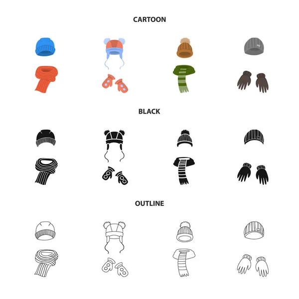 Vector illustratie van kleren en textuur logo. Set van kleren en weer voorraad vectorillustratie. — Stockvector
