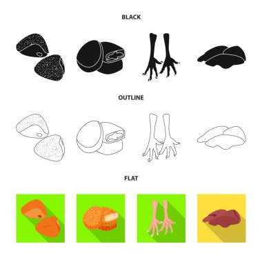 Ürün ve kümes hayvanları simge vektör tasarımı. Hisse senedi için ürün ve tarım vektör simge topluluğu.