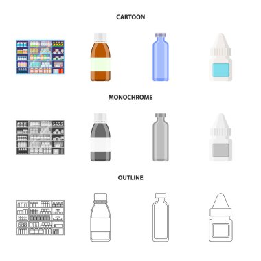 Perakende ve sağlık logo vektör çizimi. Hisse senedi için perakende ve sağlık vektör simge topluluğu.