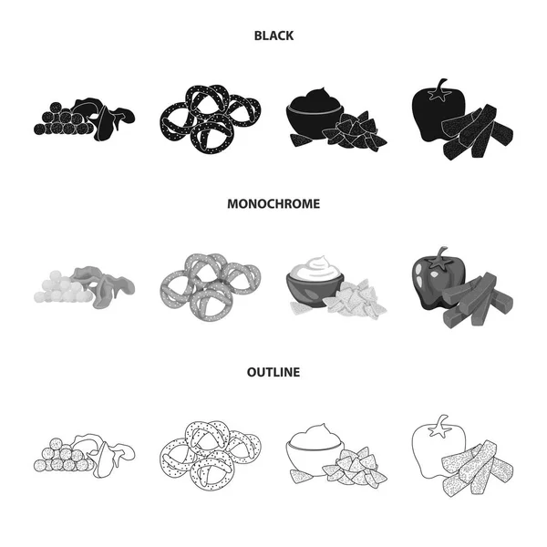 Geïsoleerde object van smaak en seasonin pictogram. Set van smaak en organische vector pictogram voor voorraad. — Stockvector