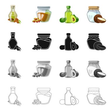 Sağlıklı ve sebze işareti vektör tasarımı. Tarım hisse senedi vektör çizim ve sağlıklı kümesi.