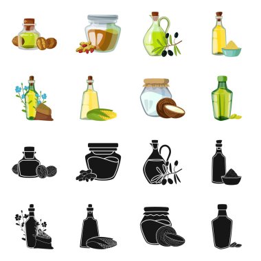 Sağlıklı ve sebze işareti vektör Illustration. Sağlıklı kümesi ve web için tarım hisse senedi simgesi.