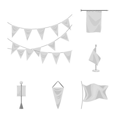 Promosyon izole nesnesini ve Tekstil işareti. Promosyon ve beyaz hisse senedi vektör çizim seti.