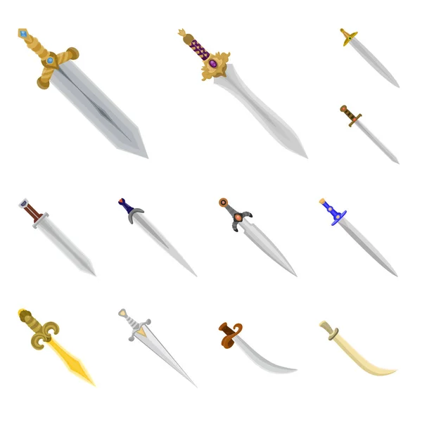 Projekt wektor symbol miecz i sztylet. Zestaw miecz i broń symbol giełdowy dla sieci web. — Wektor stockowy