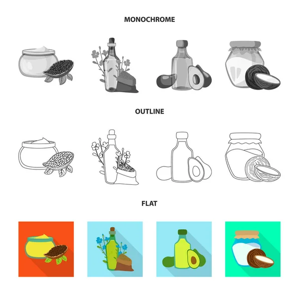 Objet isolé de signe sain et végétal. Ensemble de symbole de stock sain et agricole pour le web . — Image vectorielle