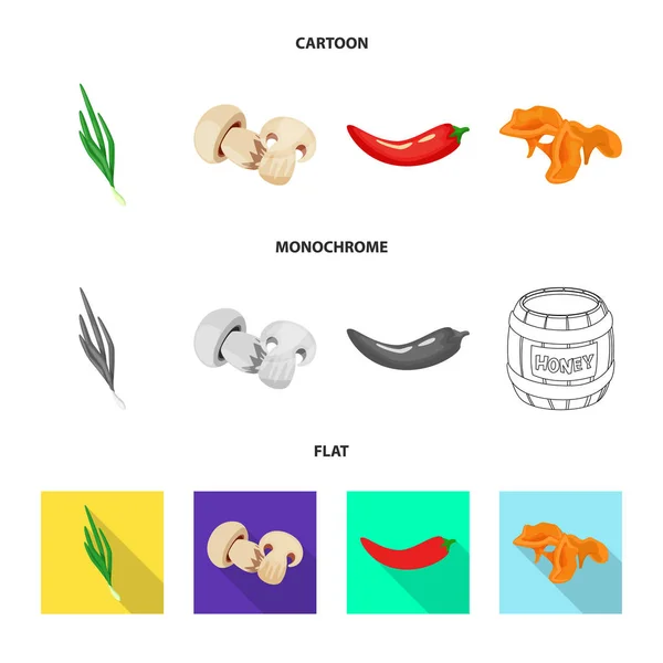 Vektordesign von Geschmack und Produkt-Ikone. Sammlung von Geschmacks- und Kochtopf-Vektor-Illustrationen. — Stockvektor