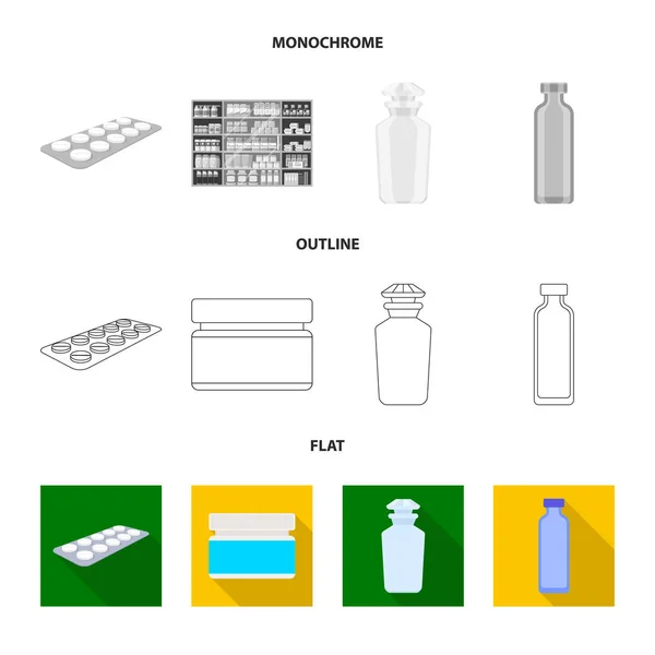 Geïsoleerde object van retail- en gezondheidszorg pictogram. Collectie van retail- en Wellness-vector pictogram voor voorraad. — Stockvector