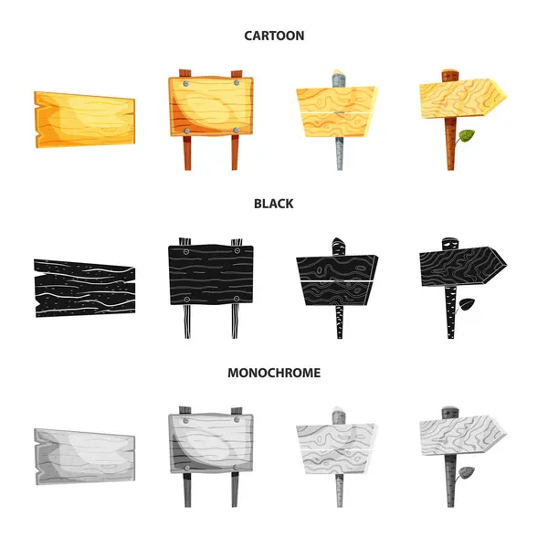 Illustrazione vettoriale del segno grezzo e forestale. Set di icone vettoriali in legno grezzo e duro per magazzino . — Vettoriale Stock