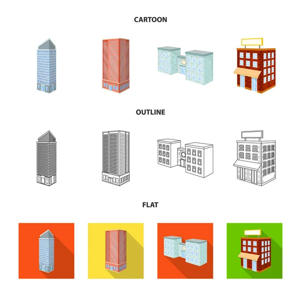 Ilustração vetorial do símbolo de construção e construção. Conjunto de construção e ícone do vetor imobiliário para estoque . — Vetor de Stock