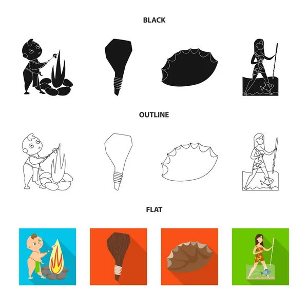 Objeto isolado de evolução e signo de pré-história. Conjunto de evolução e desenvolvimento vetor ícone para estoque . — Vetor de Stock