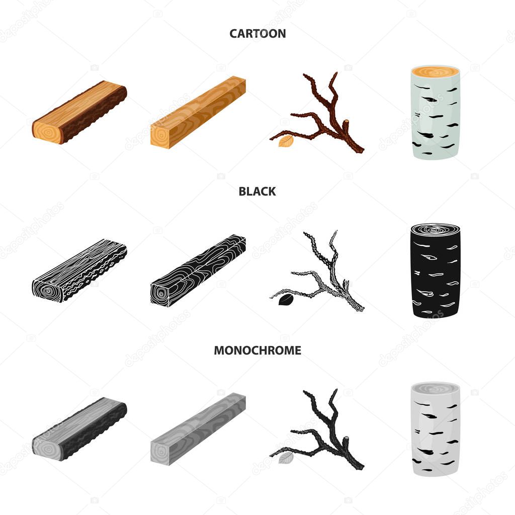 Vector design of tree   and raw  logo. Collection of tree   and construction vector icon for stock.